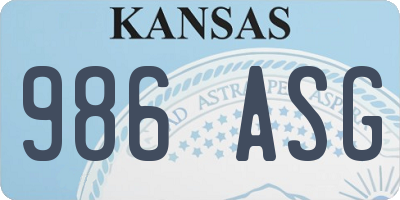 KS license plate 986ASG