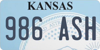 KS license plate 986ASH