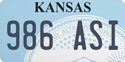 KS license plate 986ASI
