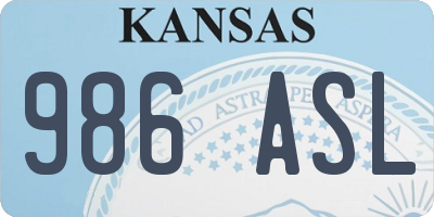 KS license plate 986ASL