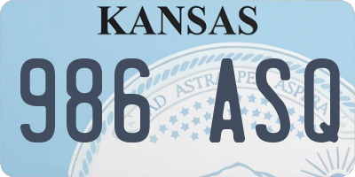 KS license plate 986ASQ