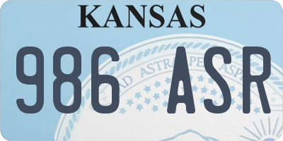 KS license plate 986ASR