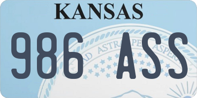 KS license plate 986ASS