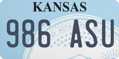 KS license plate 986ASU
