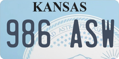 KS license plate 986ASW