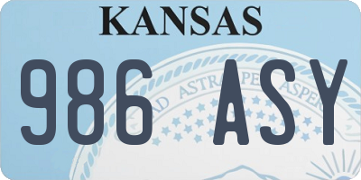 KS license plate 986ASY
