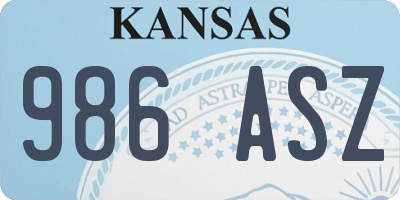 KS license plate 986ASZ