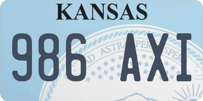 KS license plate 986AXI