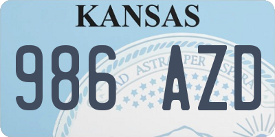 KS license plate 986AZD