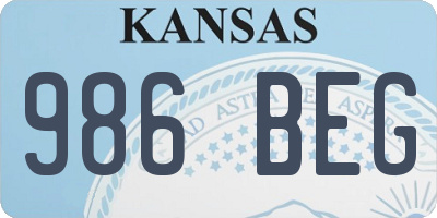 KS license plate 986BEG