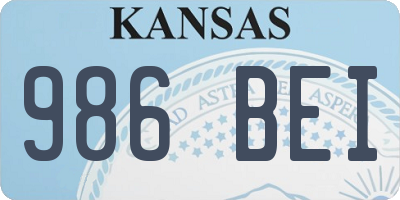 KS license plate 986BEI