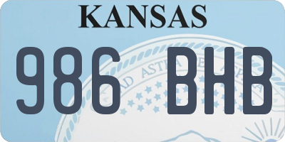 KS license plate 986BHB