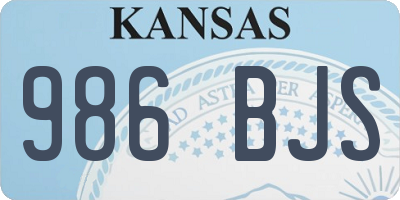 KS license plate 986BJS