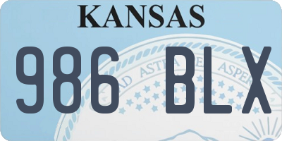 KS license plate 986BLX