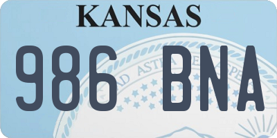 KS license plate 986BNA