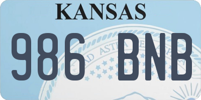 KS license plate 986BNB