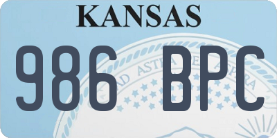 KS license plate 986BPC