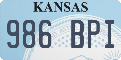 KS license plate 986BPI