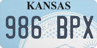 KS license plate 986BPX