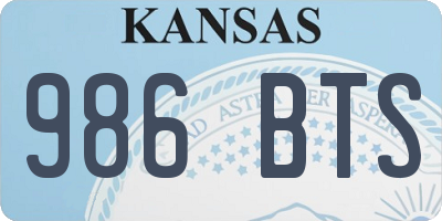 KS license plate 986BTS