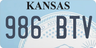 KS license plate 986BTV