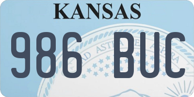 KS license plate 986BUC