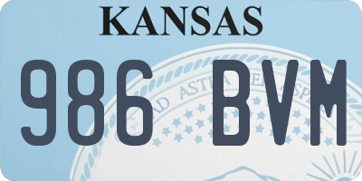 KS license plate 986BVM