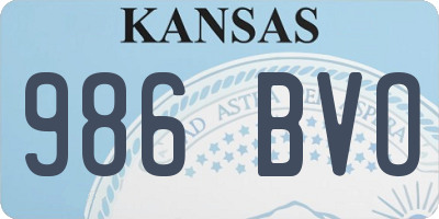 KS license plate 986BVO
