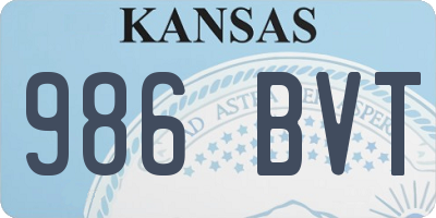 KS license plate 986BVT