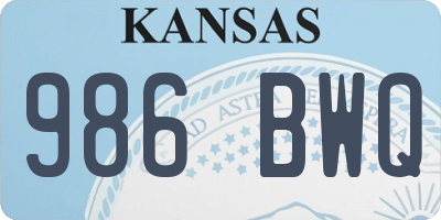 KS license plate 986BWQ