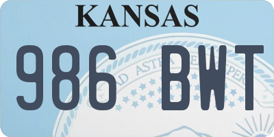 KS license plate 986BWT