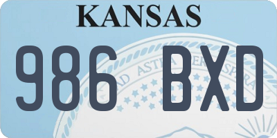 KS license plate 986BXD