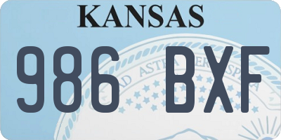 KS license plate 986BXF