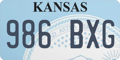 KS license plate 986BXG