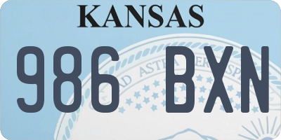 KS license plate 986BXN