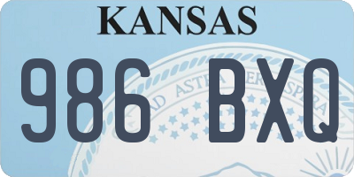 KS license plate 986BXQ