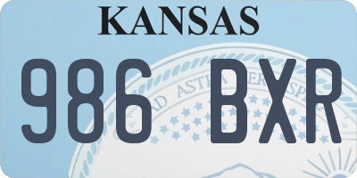 KS license plate 986BXR