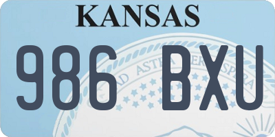 KS license plate 986BXU