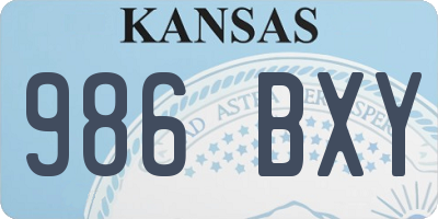KS license plate 986BXY