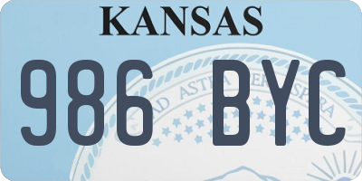 KS license plate 986BYC