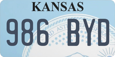 KS license plate 986BYD