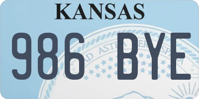 KS license plate 986BYE