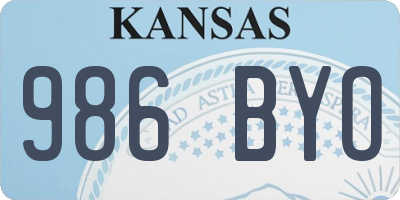 KS license plate 986BYO