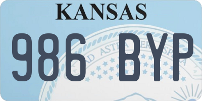 KS license plate 986BYP