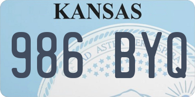 KS license plate 986BYQ