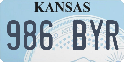 KS license plate 986BYR