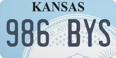KS license plate 986BYS