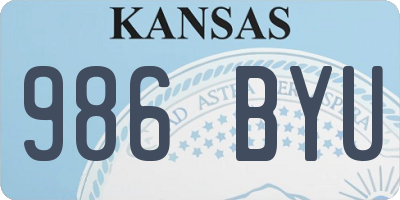 KS license plate 986BYU
