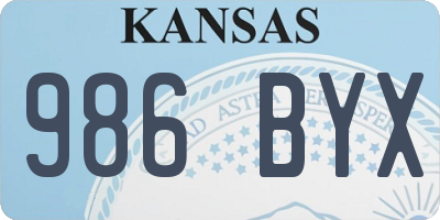KS license plate 986BYX