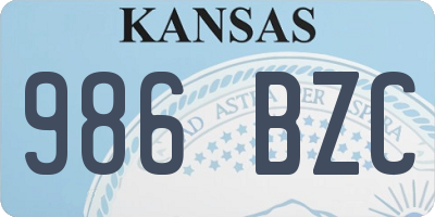 KS license plate 986BZC
